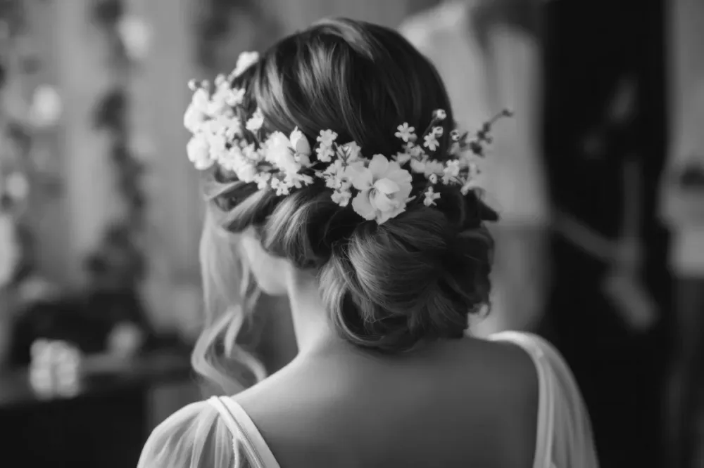 coiffure de marié en noire et blanc
